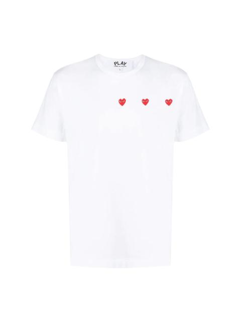 Comme des Garçons PLAY UNISEX 3 HEART SHORT SLEEVE T-SHIRT - WHITE