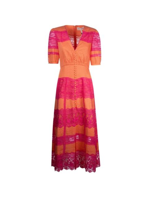 SALONI Lea lace V-neck maxi dress