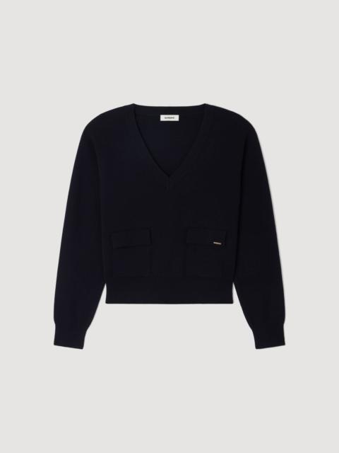 Sandro V-NECK WOOL SWEATER