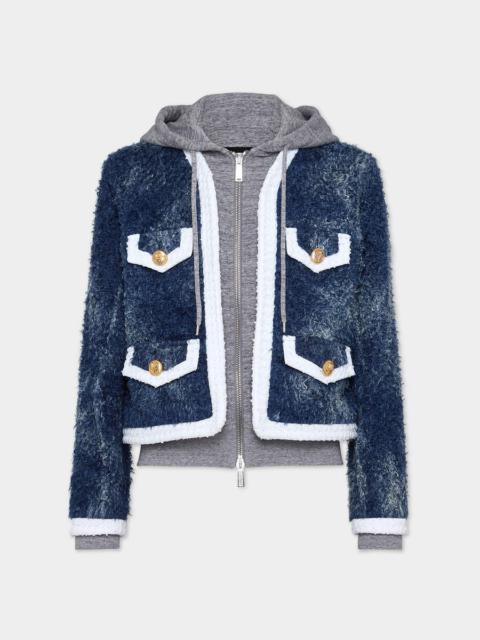 DENIM FUR HOODIE JACKET