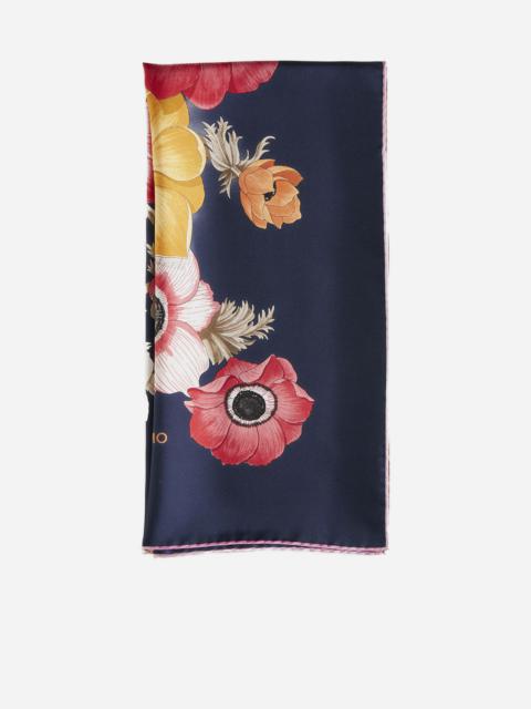 Anemones print silk scarf