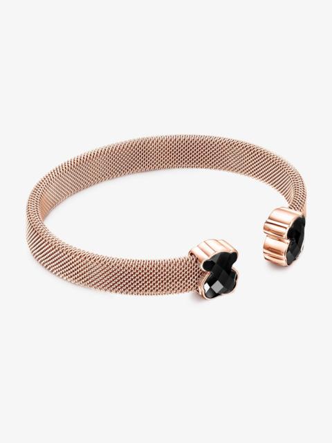 TOUS Rose IP Steel Mesh Color Bracelet with Onyx