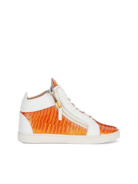 Kriss snakeskin-effect leather sneakers