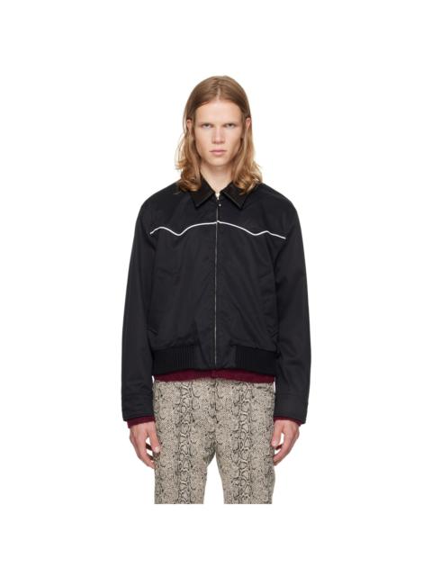ERNEST W. BAKER Black Western Harrington Jacket | REVERSIBLE ERNEST W. BAKER Black Western Harrington Jacket | REVERSIBLE