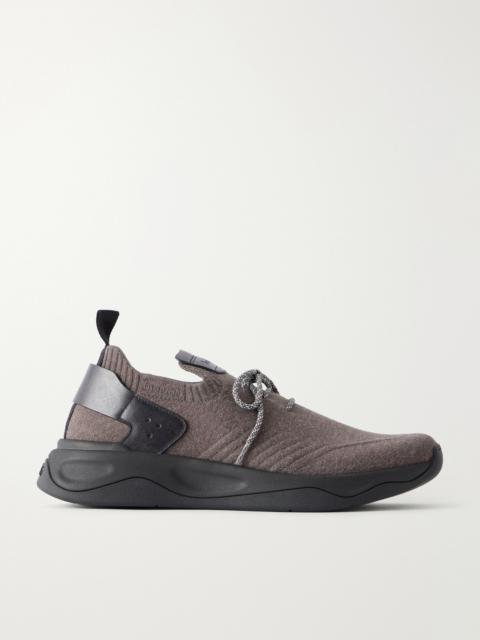 Berluti Shadow Leather-Trimmed Mesh Sneakers