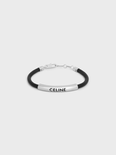 CELINE Plein Soleil Bracelet in Calfskin and Brass with Rhodium Finish