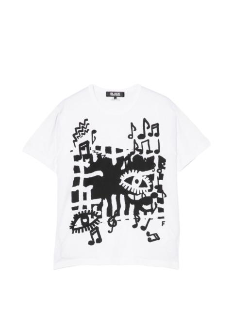 BLACK COMME des GARÇONS graphic print round-neck T-shirt