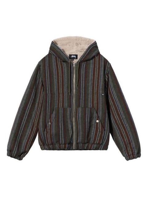 Stussy Wool Stripe Work Jacket 'Brown' 1156061