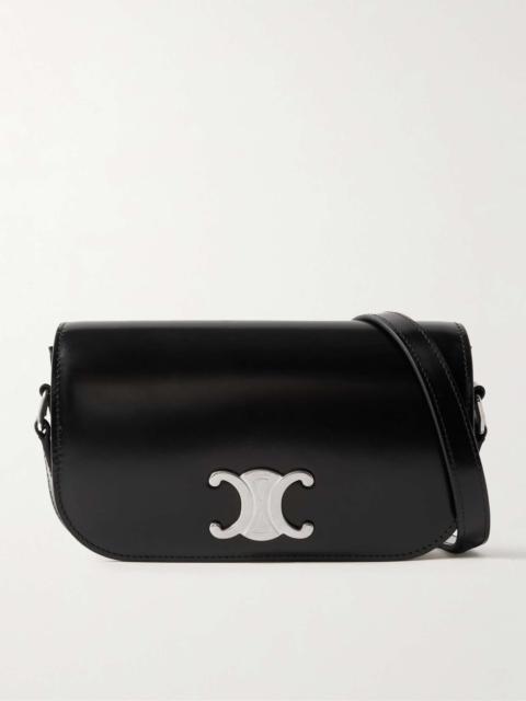 Triomphe Small Glossed-Leather Messenger Bag