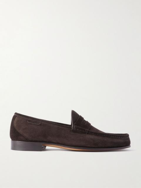 TOM FORD York Suede Penny Loafers Brown