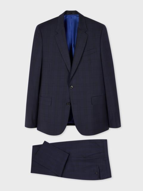The Soho - Tailored-Fit Dark Navy Wool Check Suit