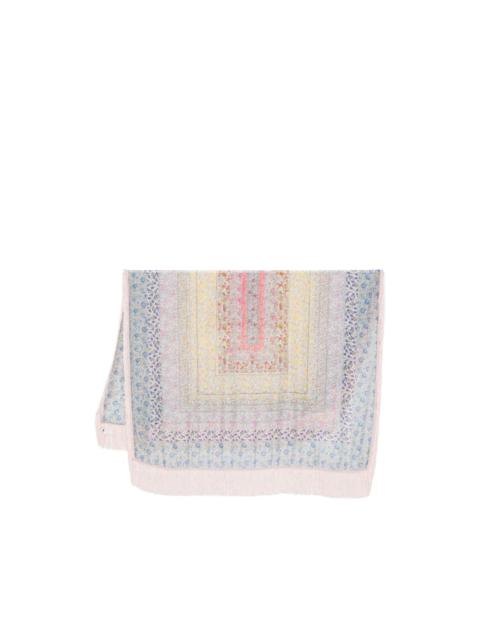 Faliero Sarti Lety Frangia floral-print fringed scarf