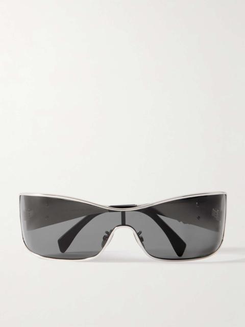 CELINE Rectangular-frame silver-tone sunglasses