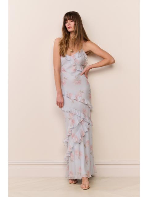 LoveShackFancy Rialto Floral Chiffon Maxi Dress