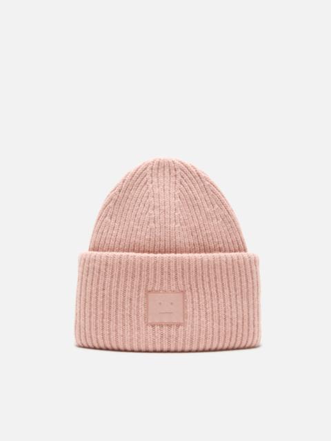Acne Studios Face logo beanie - Yak - Dirty pink