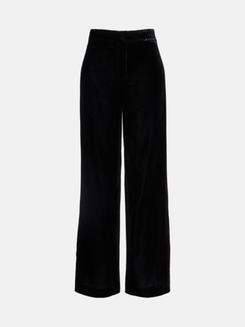 VERONICA BEARD Alex high-rise velvet wide-leg pants