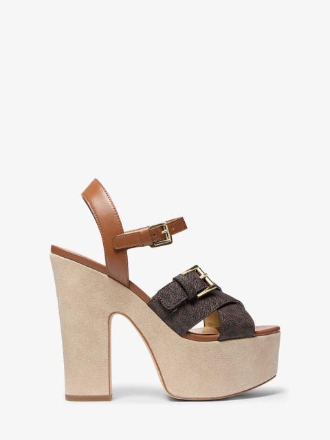 MICHAEL KORS Selah Signature Logo Platform Sandal