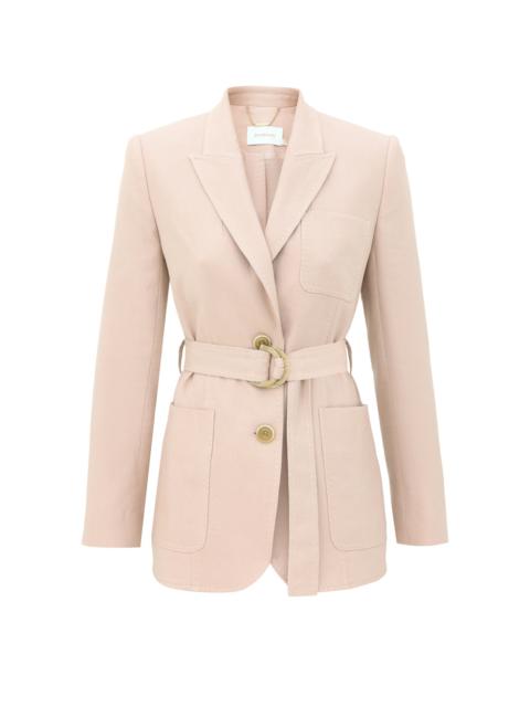 Zimmermann CLASH LINEN BELTED BLAZER