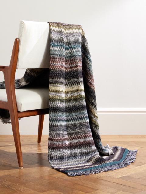 Missoni Blur Fringed Jacquard-Knit Wool-Blend Throw