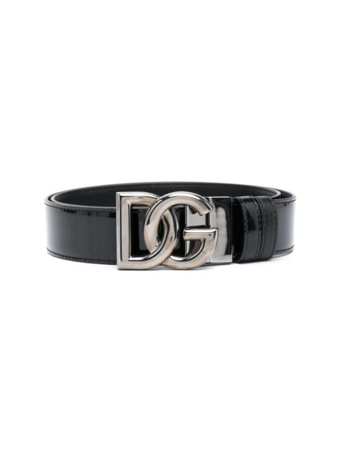 logo buckle-fastening leather belt