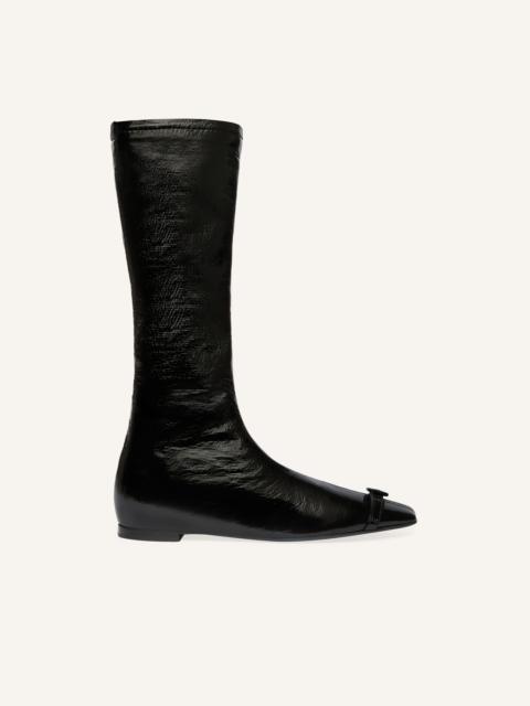 courrèges FLAT BUCKLE VINYL BOOTS