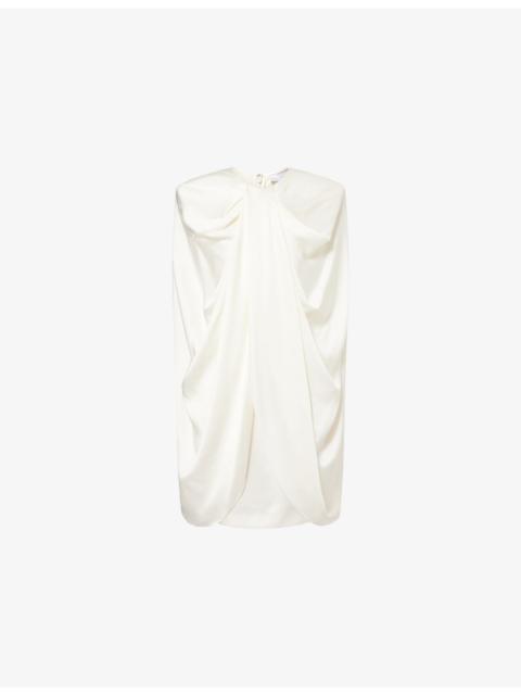Stella McCartney Draped Cape Satin Mini Dress