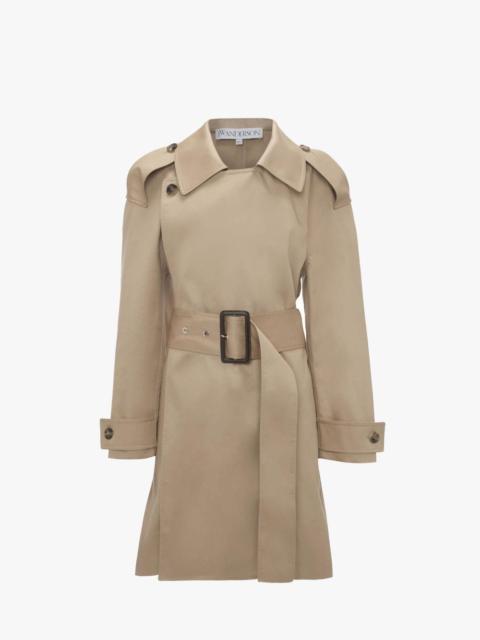 WRAP FRONT MID-LENGTH TRENCH COAT