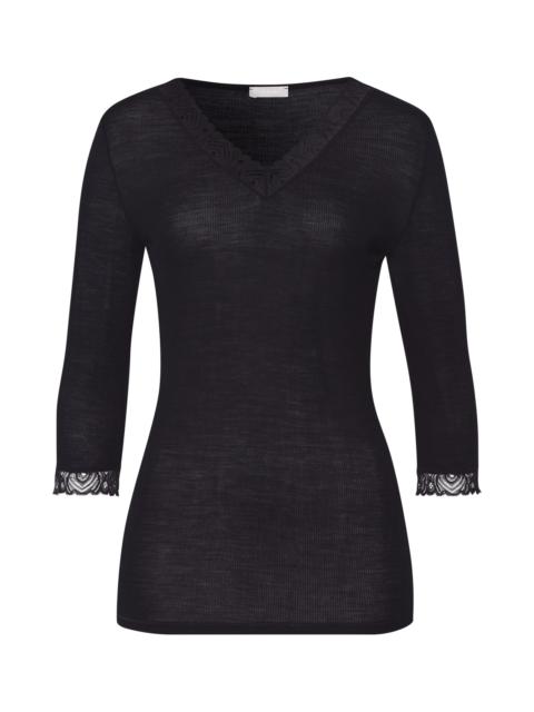 HANRO Woolen Lace Lace Trim Wool And Silk Top