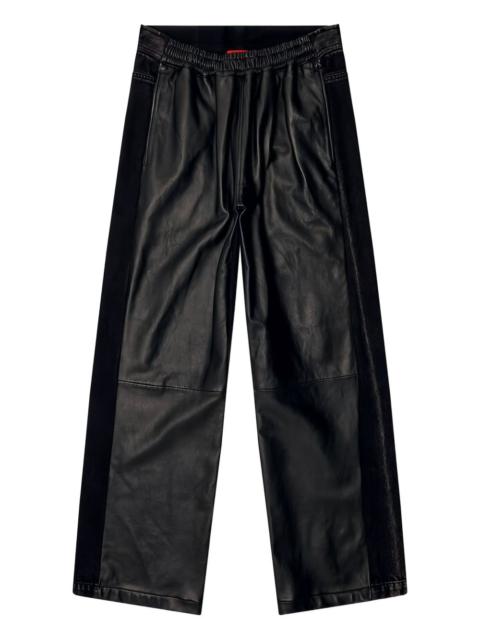 Diesel leather wide-leg trousers