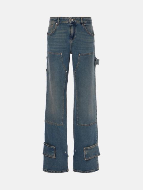 Low-rise tapered jeans