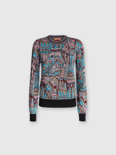 Missoni Crewneck pullover in wool and viscose with Venezia motif