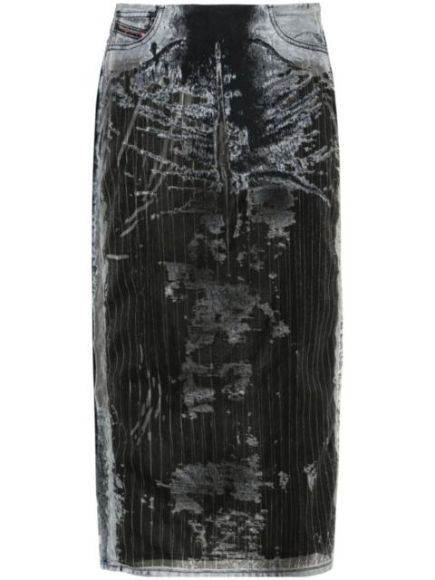 Diesel De-Pra-Fse1 denim midi skirt
