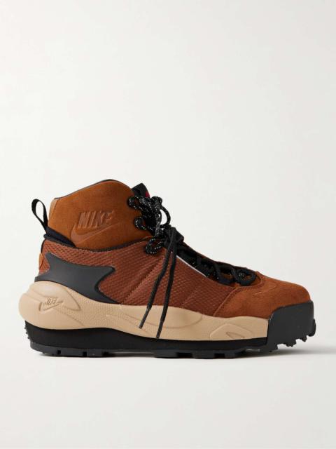 Nike + sacai Magmascape Suede-Trimmed Quilted Mesh High-Top Sneakers