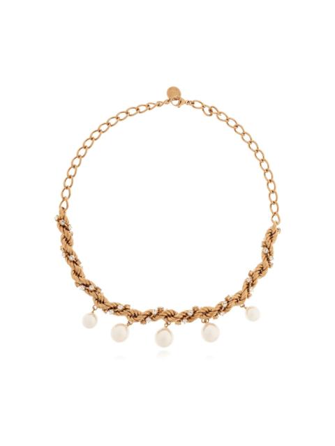 Marni pearl-embellished chain necklace