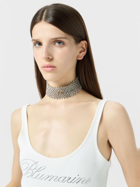 Blumarine METAL CHOKER WITH STONES AND MONOGRAM