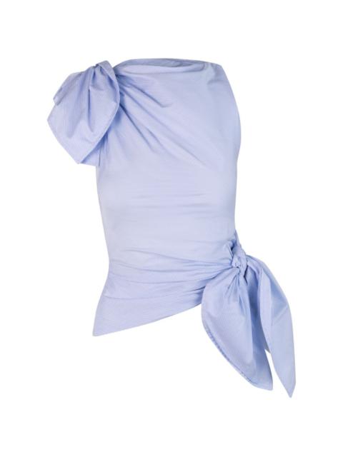 Monse bow drape shirting top