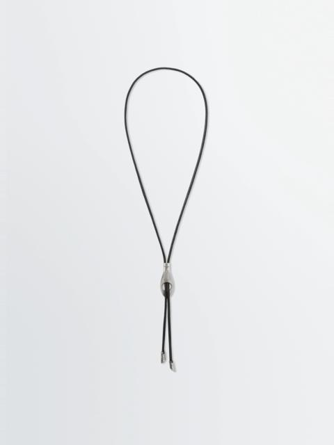 Lemaire SNAKE BOLO TIE NECKLACE IN BRASS AND LEATHER