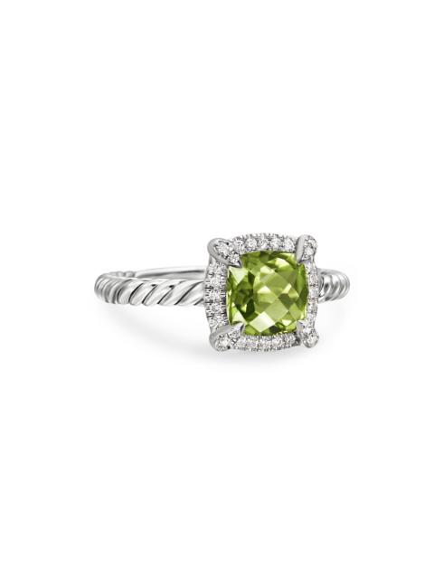 DAVID YURMAN Women's Petite Chatelaine Pavé Bezel Ring with Diamonds - Peridot