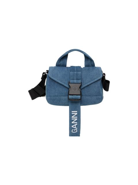 GANNI Blue Recycled Tech Mini Denim Bag