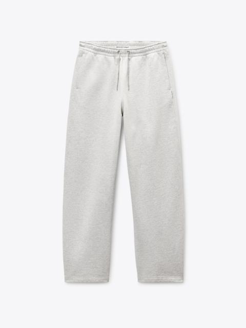 Alexander Wang grey cotton terry sweatpant with crystal hotfix drawcord
