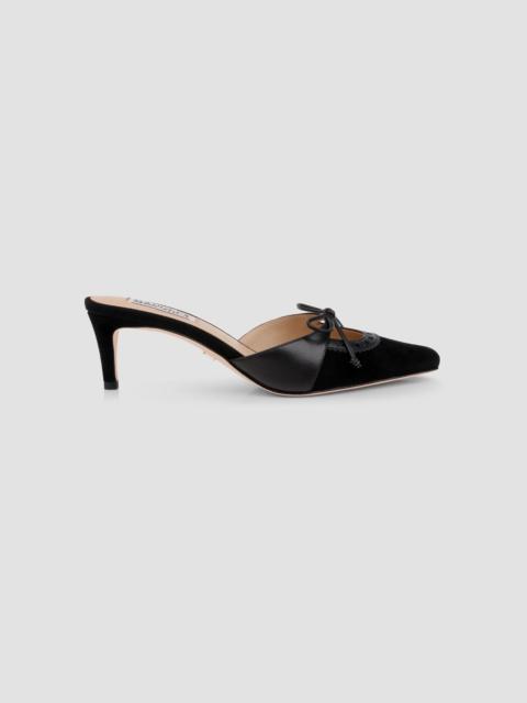 BADGLEY MISCHKA Women's Yannah 55MM Cut-Out Suede Mules - Black Suede