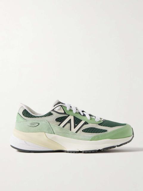 New Balance 990v6 Leather-Trimmed Suede and Mesh Sneakers