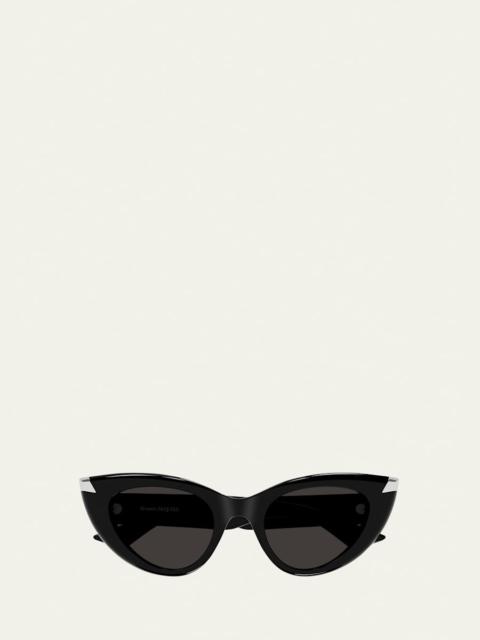 Alexander McQueen Sleek Acetate Cat-Eye Sunglasses