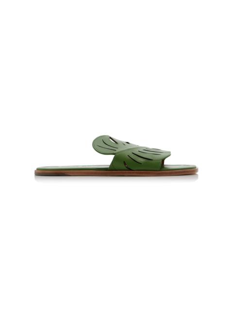 STAUD Palm Leather Sandals green
