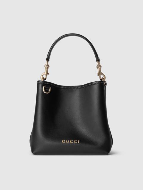 バッグ・カバンその他 GUCCI GG Emblem small black bucket bag GG Emblem small bucket bag in black leather | GUCCI® US