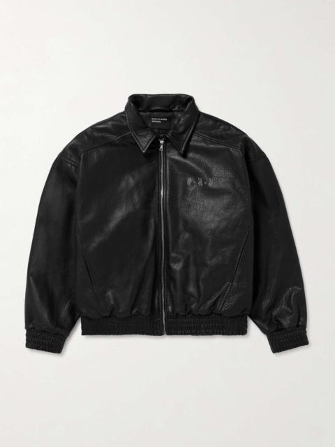 Enfants Riches Déprimés Logo-Embroidered Full-Grain Leather Jacket