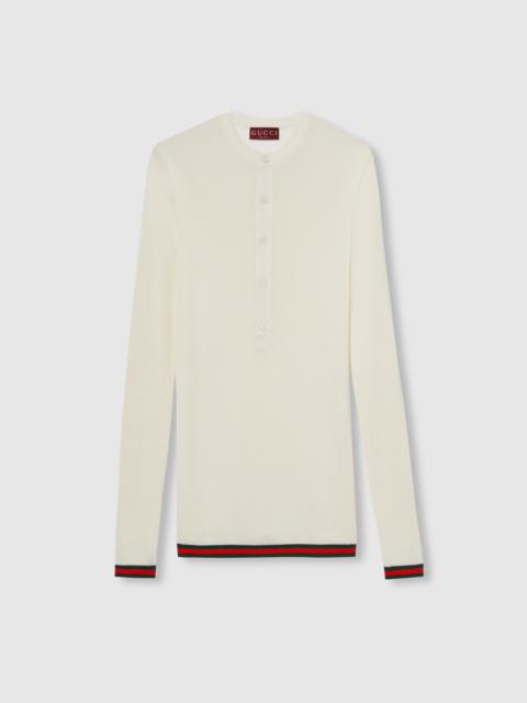 GUCCI Rib silk long sleeved top