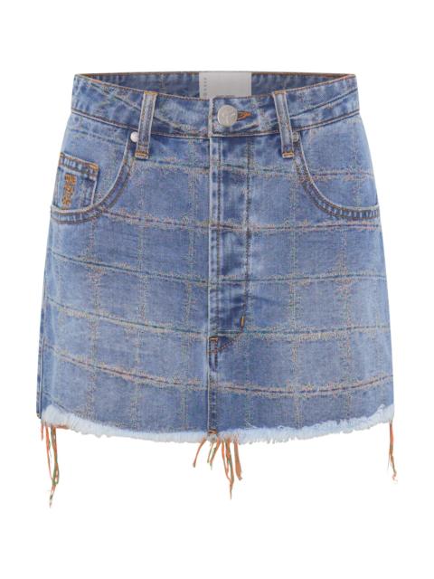 ONE TEASPOON Junkyard Low Waist Mini Denim Skirt - Tropical Blue