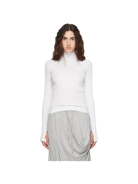 Helmut Lang White Shrug Turtleneck