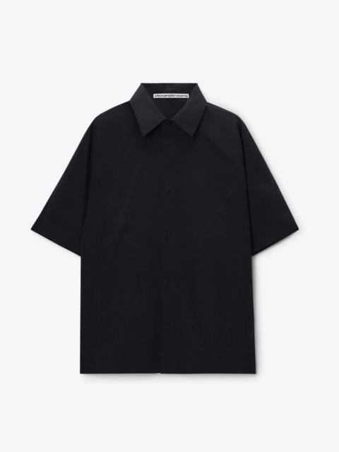 Alexander Wang PERFORATED LOGO SHORT SLEEVE SHIRT